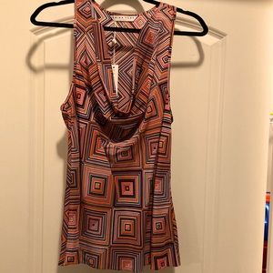 NWT Trina Turk Silk Cowl Neck Top